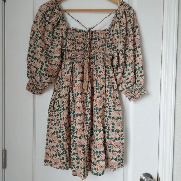 Papermoon Bell Sleeve Floral Boho Mini Dress Size Small - Picture 2 of 8